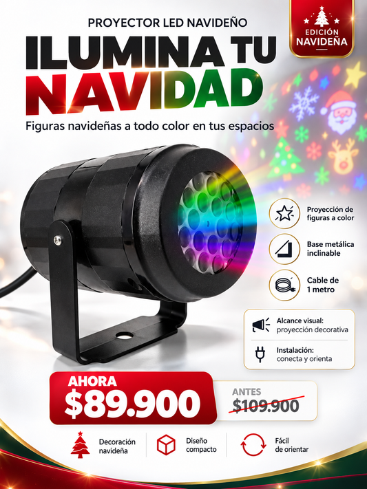 Proyector Figuras Navideñas Luces Color LED