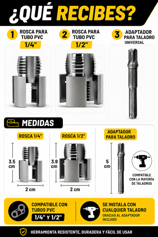 Kit Adaptador Para Roscas PVC 2x1